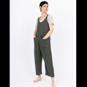 Ilana Kohn Gary Linen Jumpsuit in Gray-Green (Small)